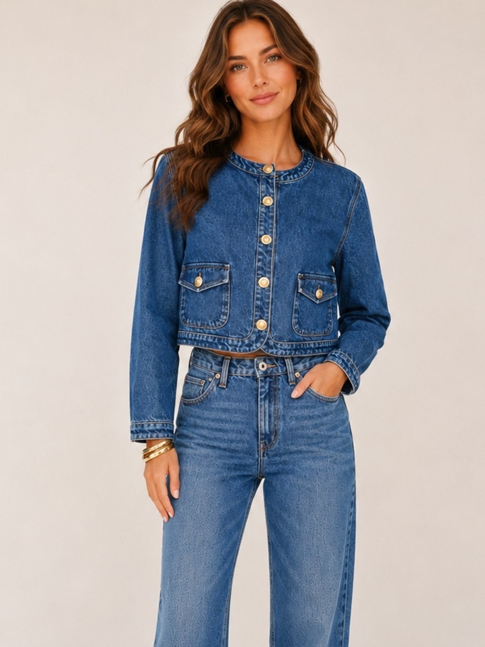 Reformation Braxton Dark Blue Denim Jacket Size L NWT